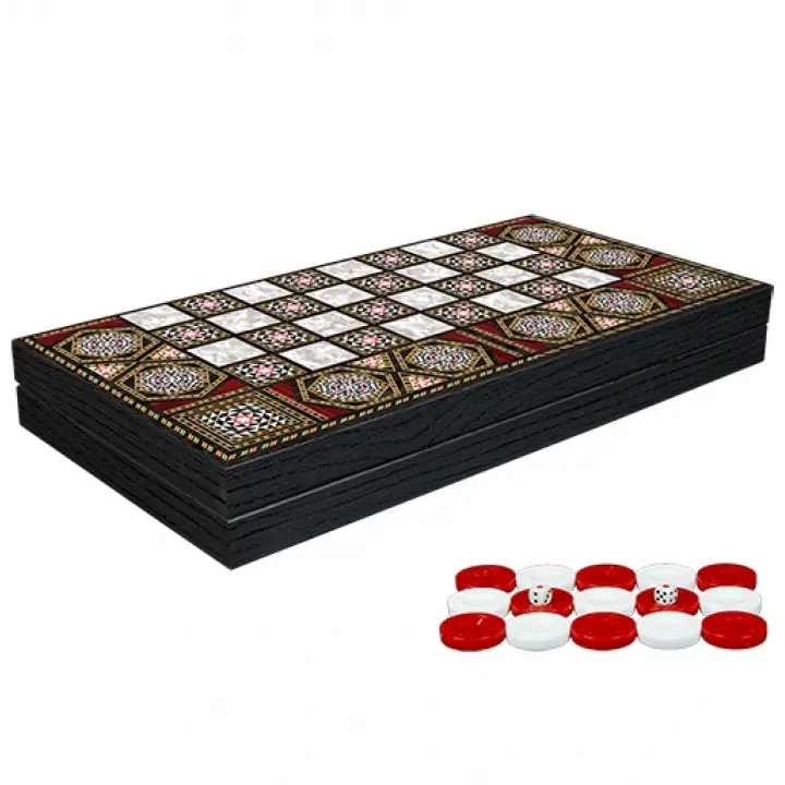 Klasik Sedef İşlemeli Tavla Model 1