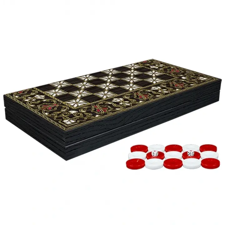 Klasik Sedef İşlemeli Tavla Model 2