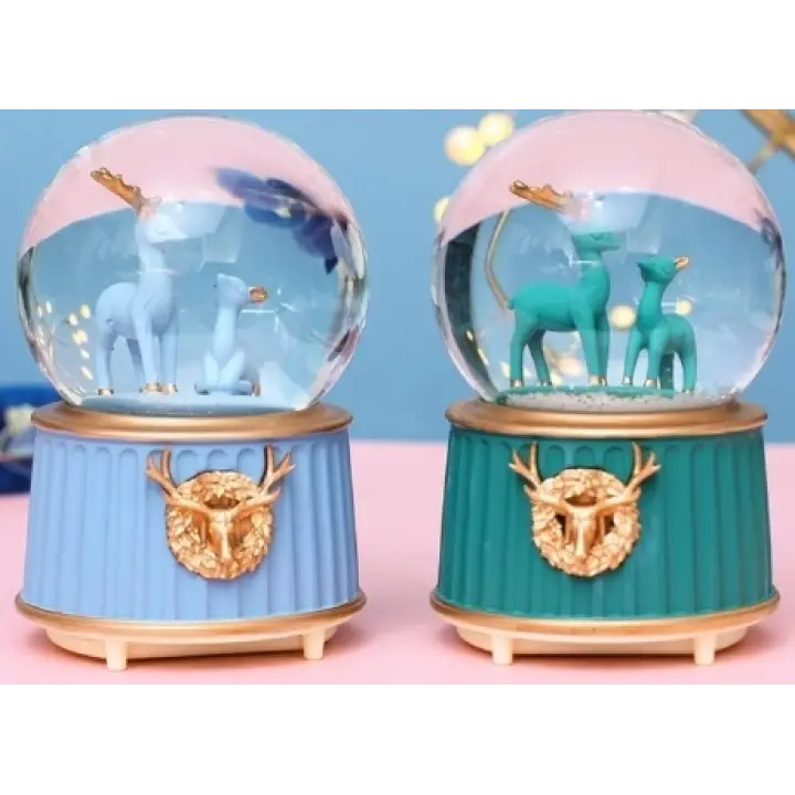 Mavi-yeşil Geyik Kar Küresi Küçük Boy