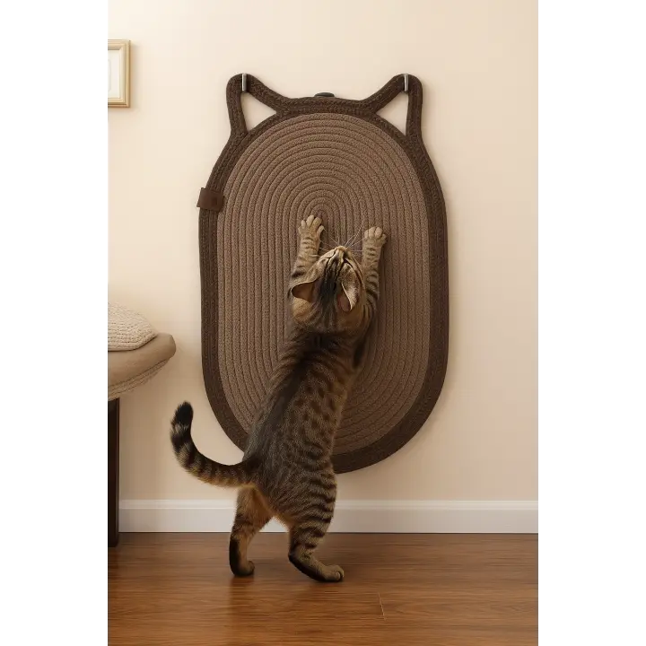 Mikopet Dekoratif Kedi Kulaklı Tırmalama Paspası