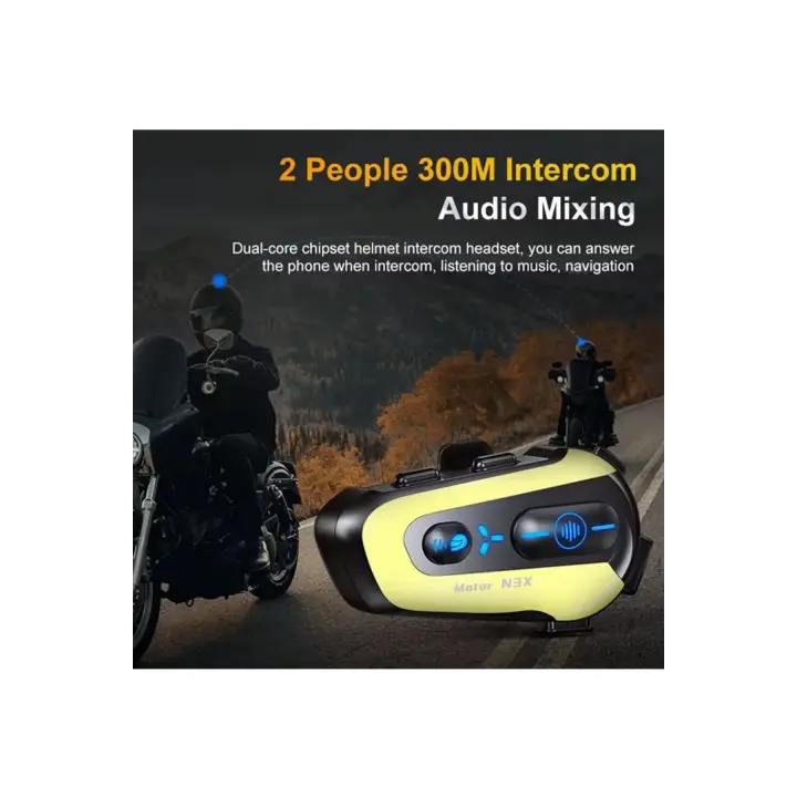 N3x Rgb Işıklı Intercom 3 Kişi Bağlantılı 1000mah Motosiklet Bluetooth Kulaklık Seti