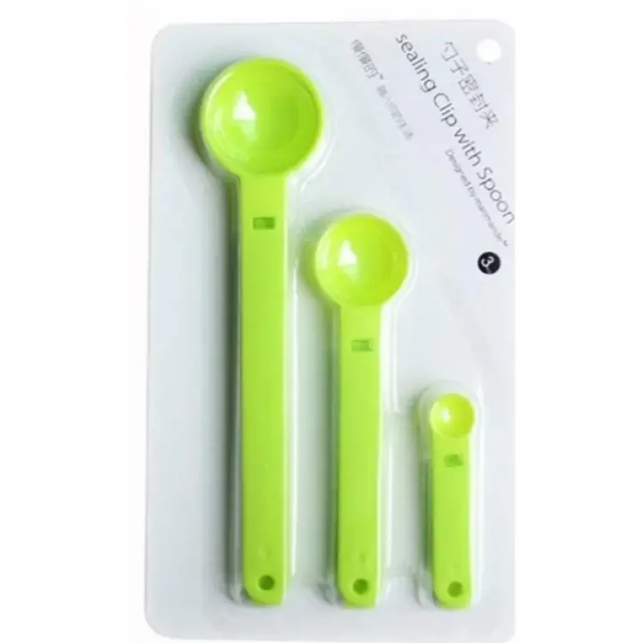 Ölçme Kaşıklı Poşet Klipsi 3lü Paket