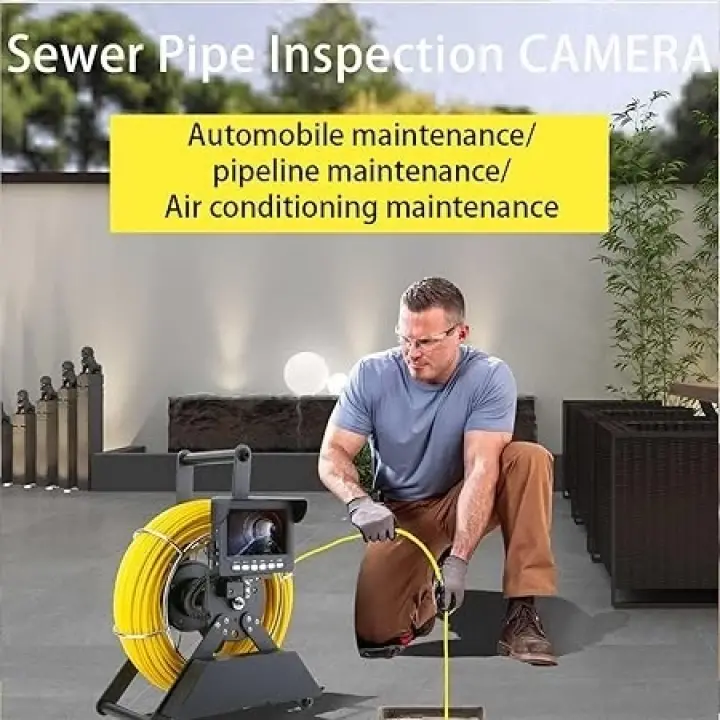 Profosyonel Ekranlı Kameralı 30 Metre Fiber Kablo Yılan Endoskop Kameralı Hafıza Kart Girişli Kuyu, Sondaj, Kanalizyasyon Kamerası 8 Mm 4.3 Inc