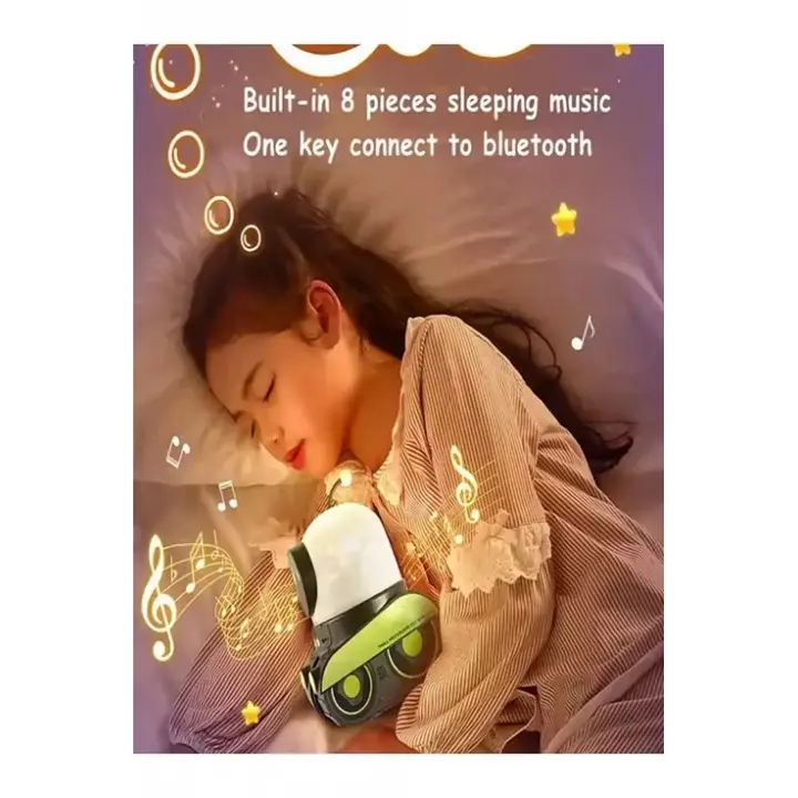 Robot Projeksiyon Gece Lambası Hoparlörlü Şarjlı Yıldızlı Gökyüzü Temalı Led Projeksiyon Lambası