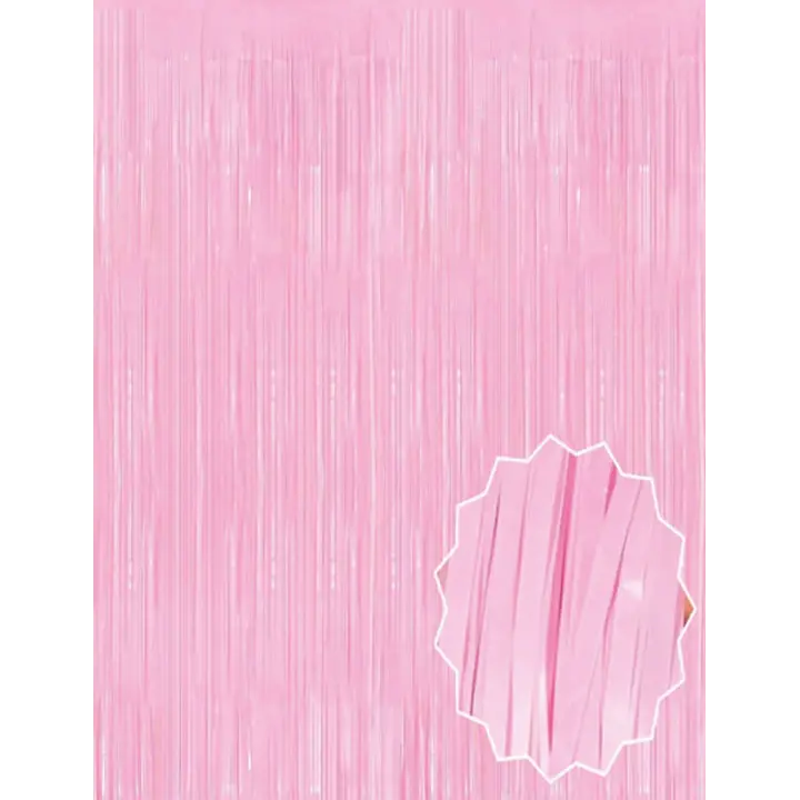 Soft Pembe Püsküllü Kapı Perdesi