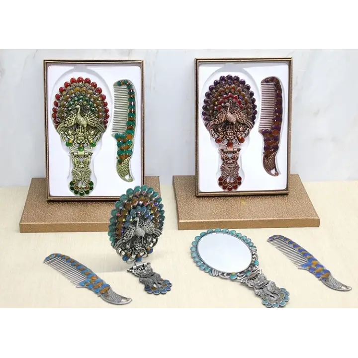 Tavuskuşu Katlanabilir Ayna Ve Tarak Seti Büyük Boy Alk4913