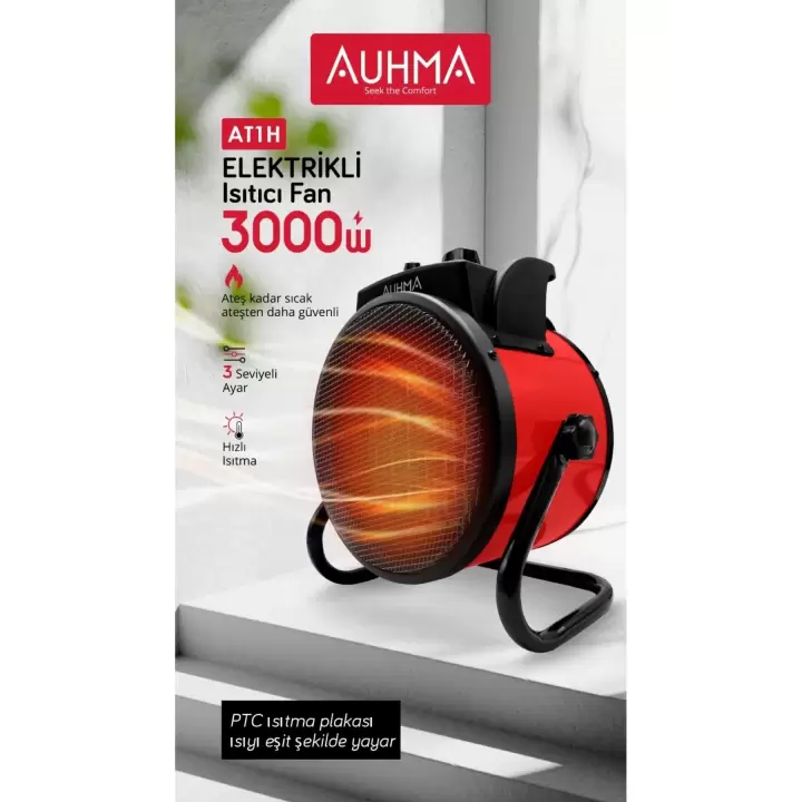 Ultra Güçlü 3000 Watt Taşınabilir Elektrikli Portatif Isıtıcı Soba Sıcak Hava Üfleyen Fan Radyatör