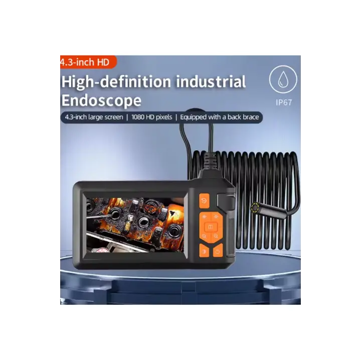 Vtn-008 Ekranlı Çift Kameralı 10 Mt Sert Kablo Yılan Endoskop Kamera 8 Mm 4.3 Inc