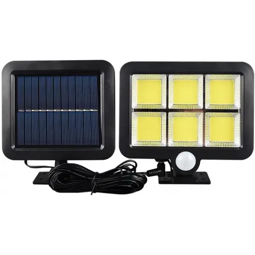 120 Cob Led Solar Panelli 3 Modlu Duvar Lambası