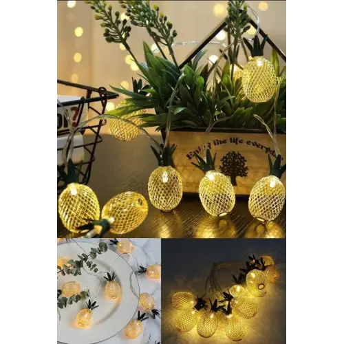 2m 10 Led 2 Kademeli Ananas Led Işık Pilli