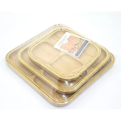 3lü Ahşap Kahvaltı Çerez Ve Meyve Sunum Tabağı