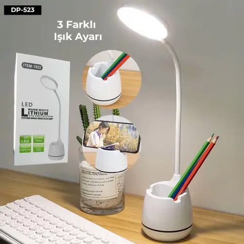 3 Modlu Kıvrımlı Bükülebilir Masa Lambası