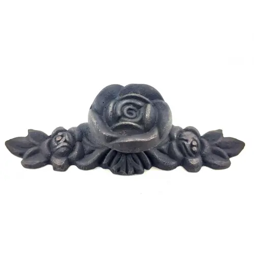 Antika Tarz Dekoratif Pirinç Gül Düğme - 30x100 Mm, Oksit