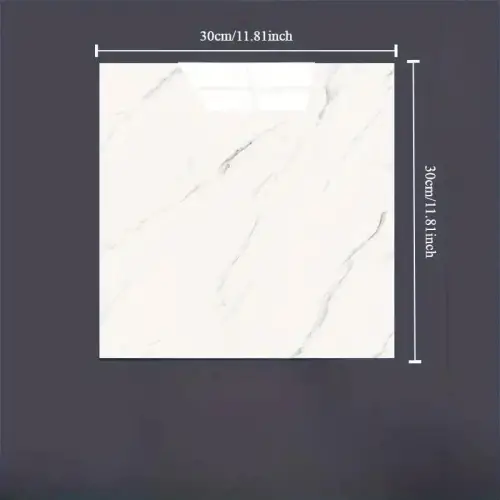 Beyaz Mermer Desenli Alüminyum Plastik Duvar Sticker (30*30)