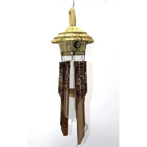 Hasır Kuş Yuvalı Bambu Çan 50 cm