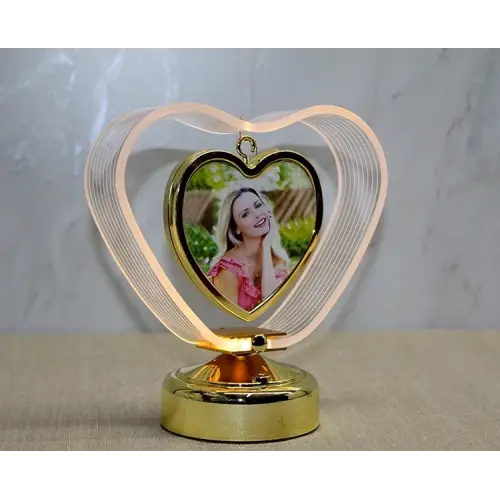 Kişiye Özel Fotoraf Alanli Kalpli Led Çerceve Alk4450