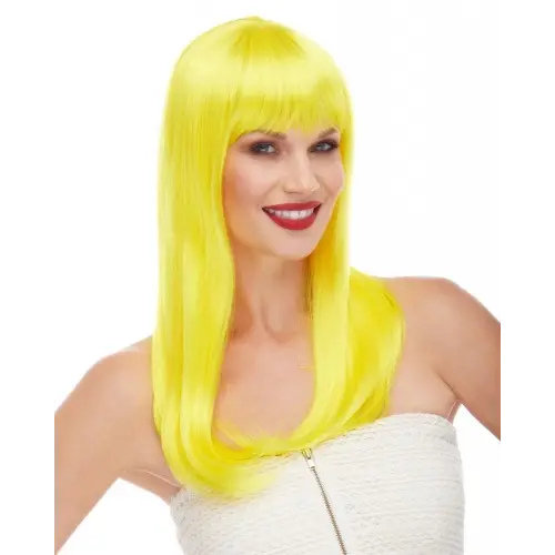 Sarı Renk Uzun Düz Parti Peruğu