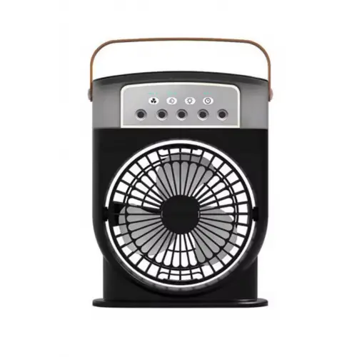 Şarjlı 600 Ml Su Hazneli Taşınabilir Masaüstü Vanilatör  Güçlü Fan Ve 2000 Mah Pil Siyah