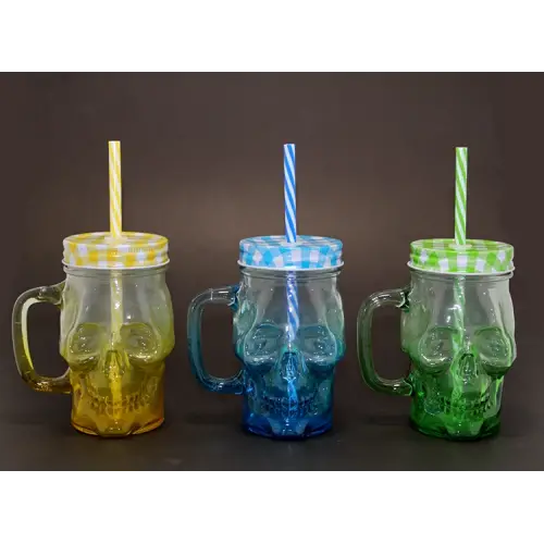 Tekli Cam Kurukafa Kupa Bardak Pipetli