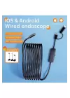 5 Metre Endoskop Yılan Video Kamera Ios Ve Android Uyumlu Led’li 8 Mm Sert Kablo 2mp