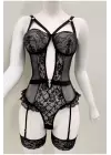 Afrodit Siyah Sexy Jartiyer Takım -1050