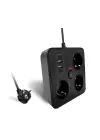 Akım Korumalı Anahtarlı Priz - 3x Priz - 2x Usb - 2x Type-c - 2 Mt Kablo Hızlı Şarj Özellikli Siyah