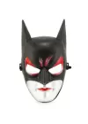 Kırmızı Gözlü Siyah Batman Maske - Lastikli Batgirl Maskesi 28x17 Cm