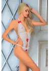 Beyaz Dantelli Bodysuit - 938