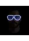 Beyaz Led Işıklı Parti Gözlüğü - Neon Glow Şerit Gözlük 3 Modlu