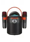 Bluetooth Aile Parti Seti Kablosuz Çift Mikrofon 6 Ses Degıstırme Siyah