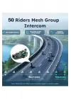 C50 2x Motosiklet Intercom Kask Kulaklık 1000 Mah Rgb Işıklı Çift Eşleşme
