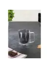 Çift Cidarlı Cam Kupa Gri Renk