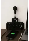 Çoklu Kablolu Priz Yüksek Gerilim Korumalı 3’lü Priz 1x Usb 2x Type-c Çıkışlı Grup Priz Çoğaltıcı Siyah