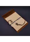 Deri Pusula Tasarımlı Defter Ve Metal Kalem Seti