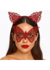 Gösterişli Kırmızı Dantel Maske Ve Taç Seti 7 No – Masquerade Ve Davetler İçin