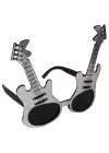 Gümüş Renk Rockn Roll Gitar Şekilli Parti Gözlüğü 15x15 Cm