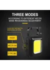 Hs-37 Led Anahtarlıklı Cep Boy Cob Led Metal Kasa Mıknatıslı Şişe Açacağı Usb’li Şarj Edilebilir El Feneri