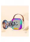 Karaoke Kablosuz Hoparlör Mikrofonlu Rgb Işıklı Bluetooth Speaker Tf Kart/usb Beyaz
