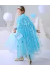 Karlar Ülkesi Elsa Frozen Mavi Pelerin – 80 cm Çocuk Pelerini
