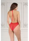 Kırmızı Dantelli Fantezi Bodysuit - 856