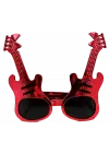 Kırmızı Renk Rockn Roll Gitar Şekilli Parti Gözlüğü 15x15 Cm