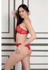 Kırmızı Tül Sütyen Takım - 879
