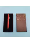 Mandala Desenli Kutulu Kırmızı Touchpen Tükenmez Kalem