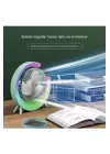 Masaüstü Vantilatör Usb Şarjlı Rgb Led Işıklı 3 Kademeli 180° Ayarlanabilir Soğutucu Fan Mavi