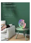 Masaüstü Vantilatör Usb Şarjlı Rgb Led Işıklı 3 Kademeli 180° Ayarlanabilir Soğutucu Fan Pembe