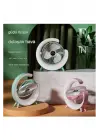 Masaüstü Vantilatör Usb Şarjlı Rgb Led Işıklı 3 Kademeli 180° Ayarlanabilir Soğutucu Fan Pembe