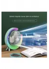 Masaüstü Vantilatör Usb Şarjlı Rgb Led Işıklı 3 Kademeli 180° Ayarlanabilir Soğutucu Fan Yeşil
