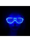 Mavi Led Işıklı Parti Gözlüğü - Neon Glow Şerit Gözlük 3 Modlu