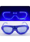 Mavi Led Işıklı Parti Gözlüğü - Neon Glow Şerit Gözlük 3 Modlu