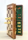 Mıknatıs Taşlı Ahşap Katlanabilir Kutulu Satranç Oyunu 40 Cm G225